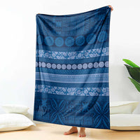 Fiji Marau na Kerisimasi Blanket Blue Tapa Masi Inspired Christmas - Polynesian Pride