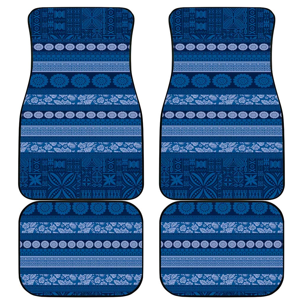 Fiji Marau na Kerisimasi Car Mats Blue Tapa Masi Inspired Christmas LT9 - Polynesian Pride