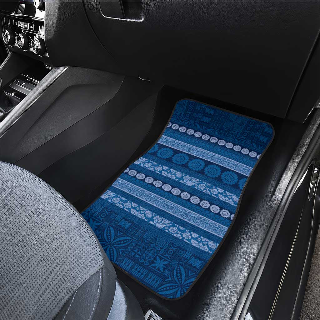 Fiji Marau na Kerisimasi Car Mats Blue Tapa Masi Inspired Christmas LT9 - Polynesian Pride