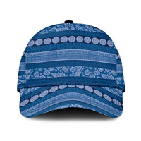 Fiji Marau na Kerisimasi Classic Cap Blue Tapa Masi Inspired Christmas - Polynesian Pride