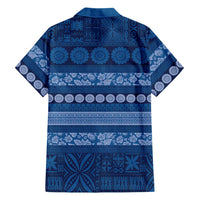 Fiji Marau na Kerisimasi Family Matching Puletasi and Hawaiian Shirt Blue Tapa Masi Inspired Christmas - Polynesian Pride