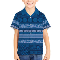 Fiji Marau na Kerisimasi Family Matching Puletasi and Hawaiian Shirt Blue Tapa Masi Inspired Christmas - Polynesian Pride