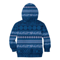 Fiji Marau na Kerisimasi Kid Hoodie Blue Tapa Masi Inspired Christmas - Polynesian Pride
