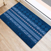 Fiji Marau na Kerisimasi Rubber Doormat Blue Tapa Masi Inspired Christmas LT9 - Polynesian Pride