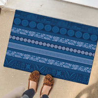 Fiji Marau na Kerisimasi Rubber Doormat Blue Tapa Masi Inspired Christmas LT9 - Polynesian Pride