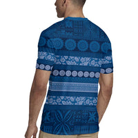Fiji Marau na Kerisimasi Rugby Jersey Blue Tapa Masi Inspired Christmas LT9 - Polynesian Pride