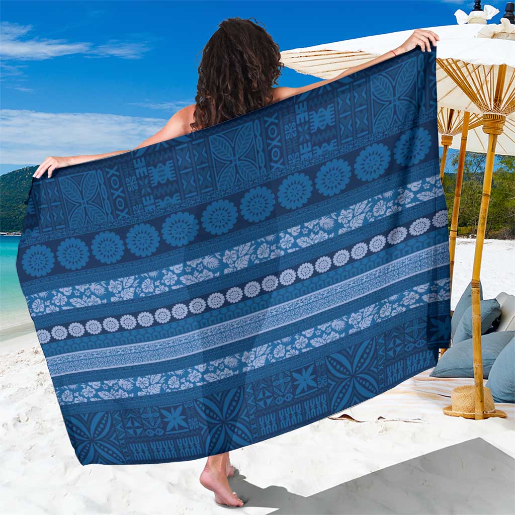 Fiji Marau na Kerisimasi Sarong Blue Tapa Masi Inspired Christmas - Polynesian Pride