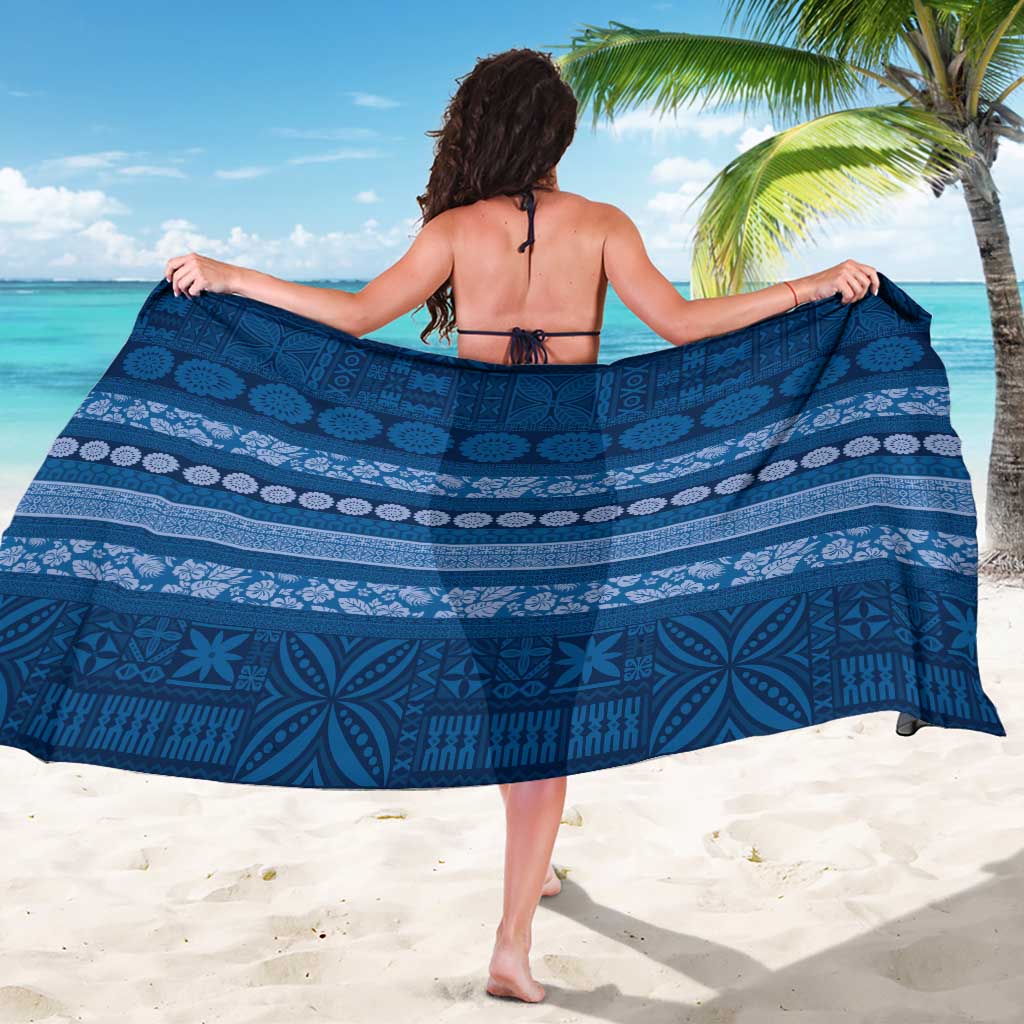 Fiji Marau na Kerisimasi Sarong Blue Tapa Masi Inspired Christmas - Polynesian Pride