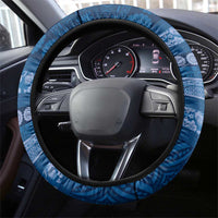 Fiji Marau na Kerisimasi Steering Wheel Cover Blue Tapa Masi Inspired Christmas LT9 - Polynesian Pride