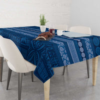 Fiji Marau na Kerisimasi Tablecloth Blue Tapa Masi Inspired Christmas LT9 - Polynesian Pride
