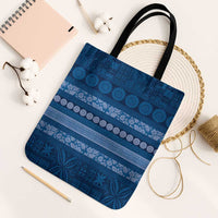 Fiji Marau na Kerisimasi Tote Bag Blue Tapa Masi Inspired Christmas - Polynesian Pride