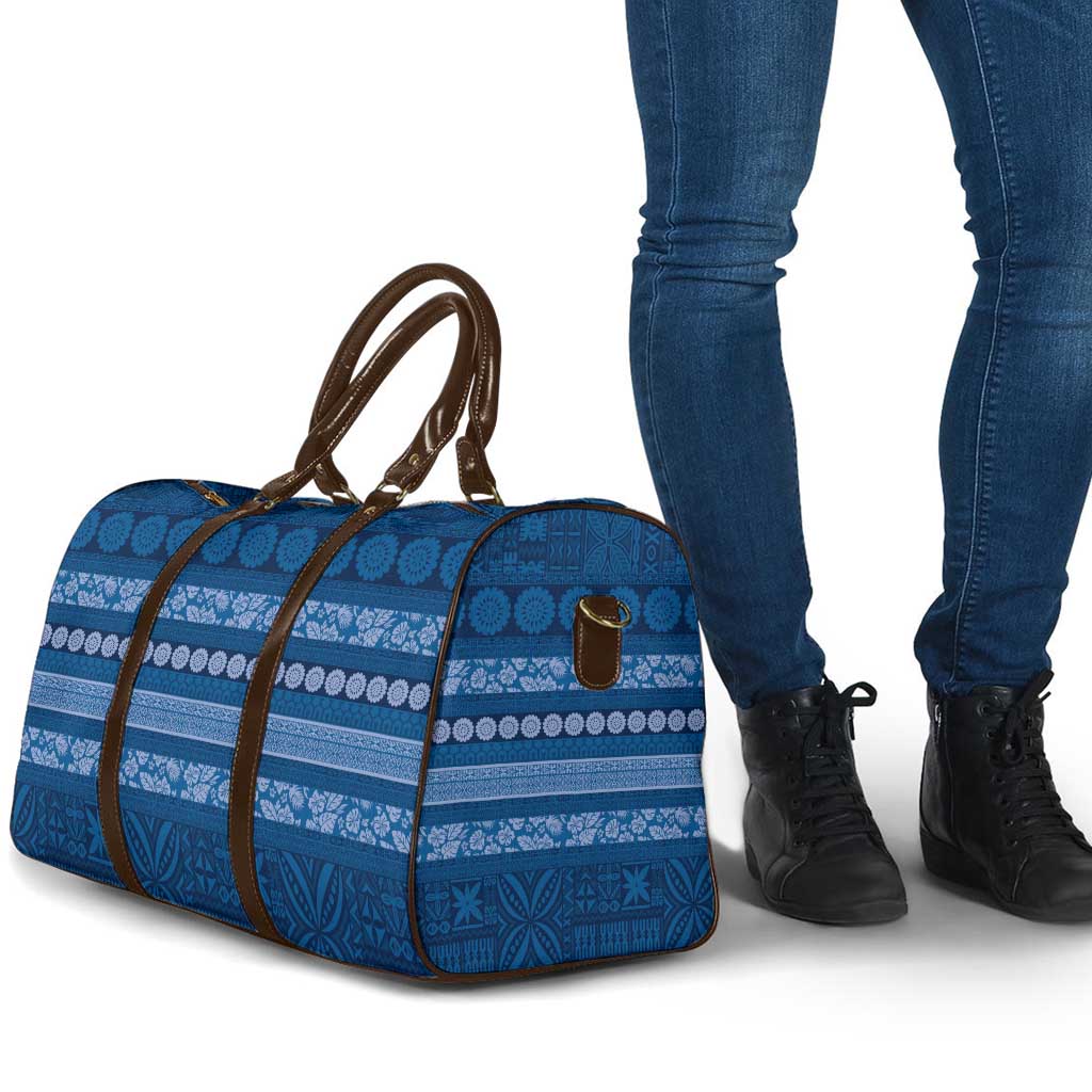 Fiji Marau na Kerisimasi Travel Bag Blue Tapa Masi Inspired Christmas LT9 - Polynesian Pride