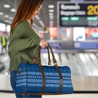 Fiji Marau na Kerisimasi Travel Bag Blue Tapa Masi Inspired Christmas LT9 - Polynesian Pride