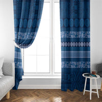 Fiji Marau na Kerisimasi Window Curtain Blue Tapa Masi Inspired Christmas - Polynesian Pride