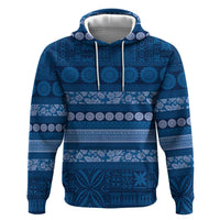 Fiji Marau na Kerisimasi Zip Hoodie Blue Tapa Masi Inspired Christmas LT9 Pullover Hoodie Blue - Polynesian Pride