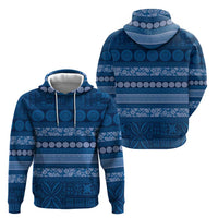 Fiji Marau na Kerisimasi Zip Hoodie Blue Tapa Masi Inspired Christmas LT9 - Polynesian Pride