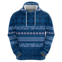 Fiji Marau na Kerisimasi Zip Hoodie Blue Tapa Masi Inspired Christmas LT9 - Polynesian Pride