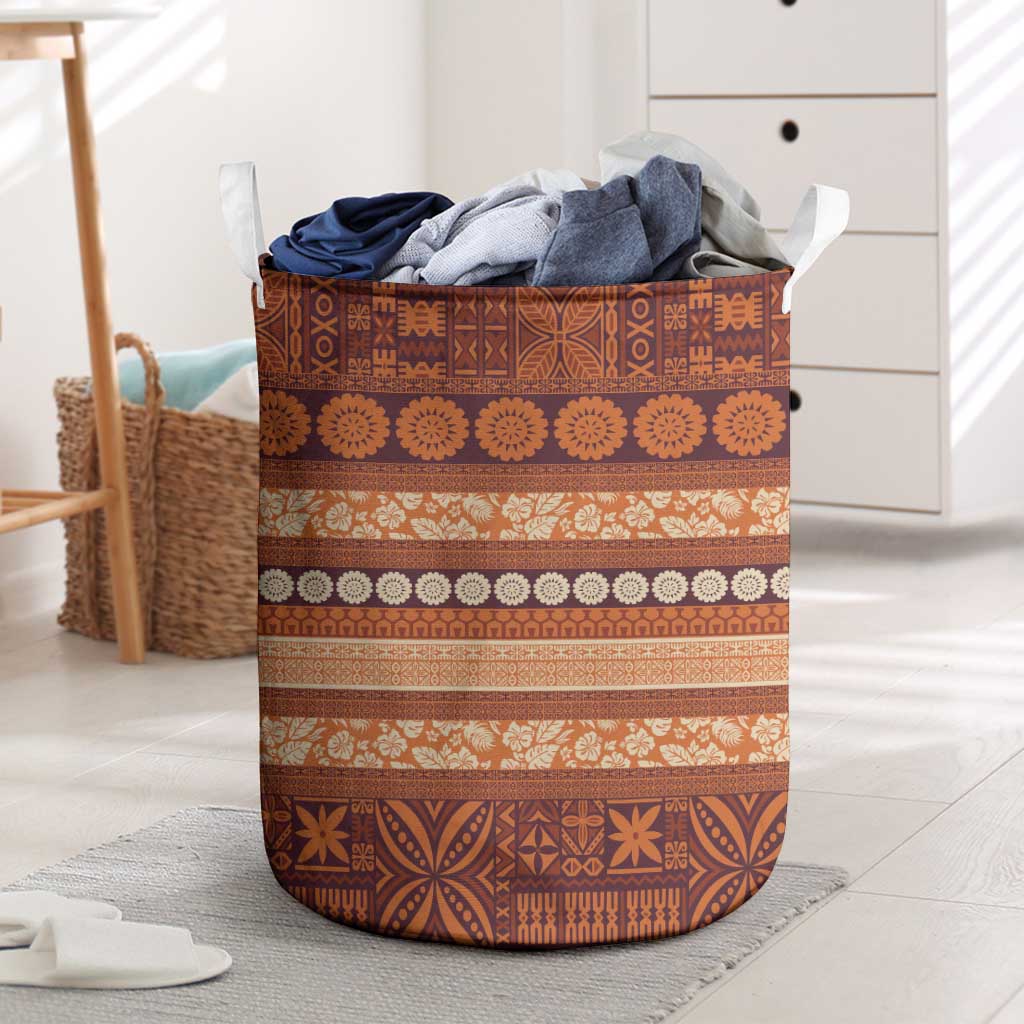 Fiji Marau na Kerisimasi Laundry Basket Gold Tapa Masi Inspired Christmas LT9 Gold - Polynesian Pride