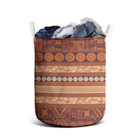 Fiji Marau na Kerisimasi Laundry Basket Gold Tapa Masi Inspired Christmas LT9 - Polynesian Pride