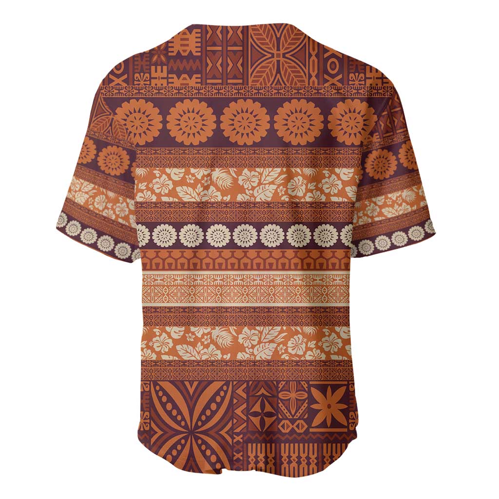 Fiji Marau na Kerisimasi Baseball Jersey Gold Tapa Masi Inspired Christmas - Polynesian Pride