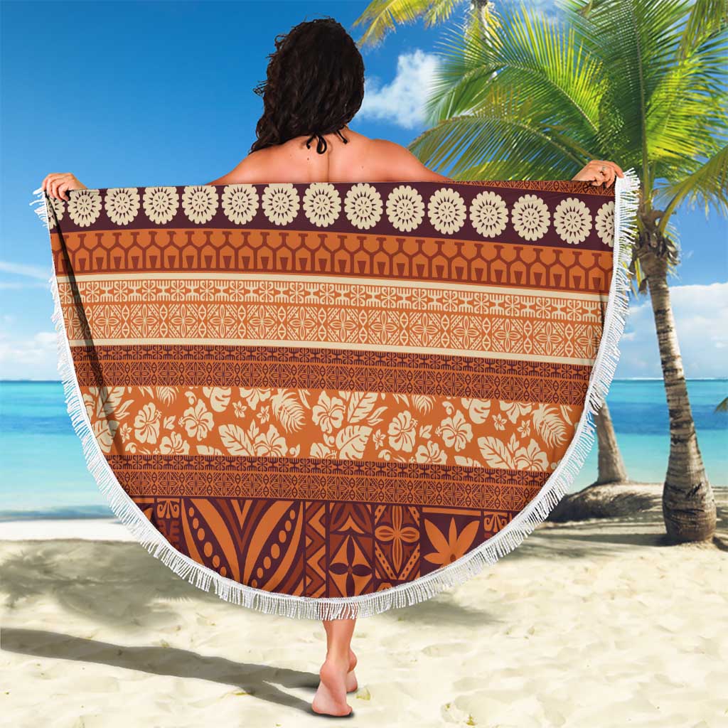 Fiji Marau na Kerisimasi Beach Blanket Gold Tapa Masi Inspired Christmas - Polynesian Pride