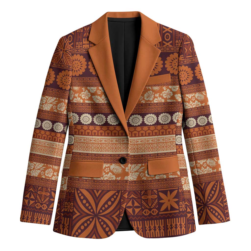 Fiji Marau na Kerisimasi Blazer Gold Tapa Masi Inspired Christmas - Polynesian Pride