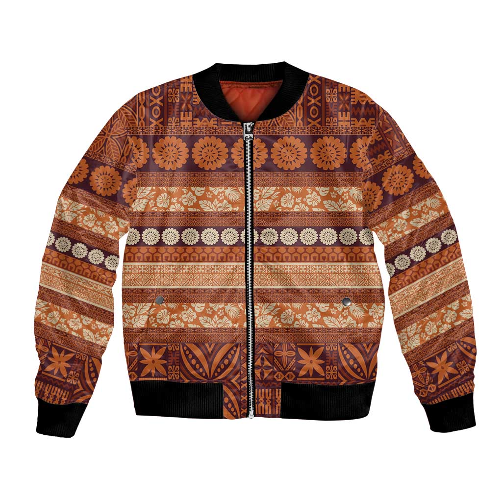 Fiji Marau na Kerisimasi Bomber Jacket Gold Tapa Masi Inspired Christmas LT9 Unisex Gold - Polynesian Pride