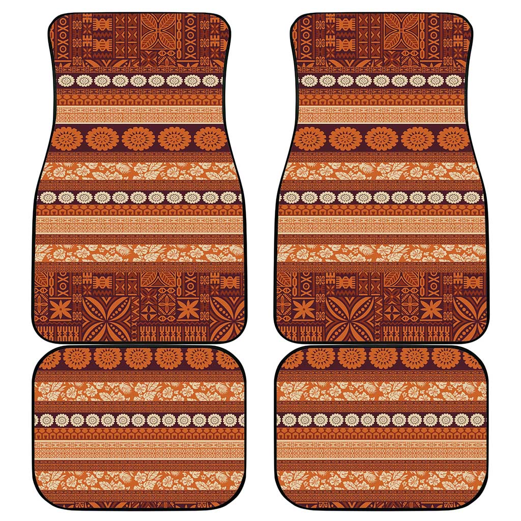 Fiji Marau na Kerisimasi Car Mats Gold Tapa Masi Inspired Christmas LT9 - Polynesian Pride