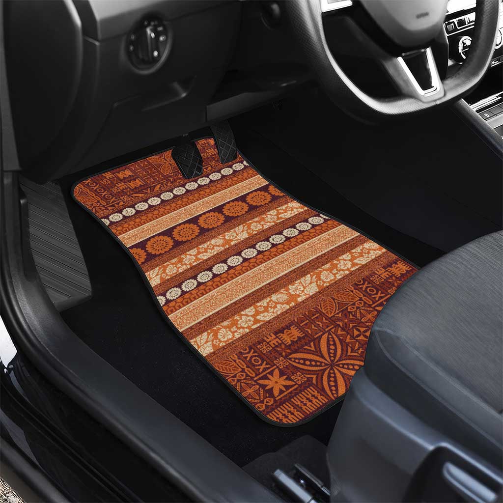 Fiji Marau na Kerisimasi Car Mats Gold Tapa Masi Inspired Christmas LT9 - Polynesian Pride