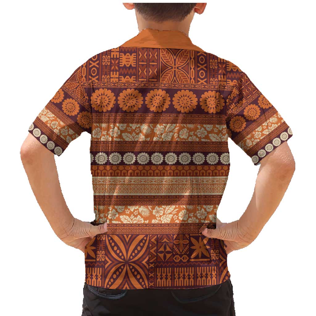 Fiji Marau na Kerisimasi Family Matching Mermaid Dress and Hawaiian Shirt Gold Tapa Masi Inspired Christmas - Polynesian Pride