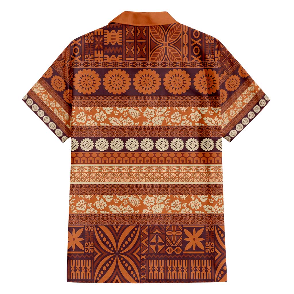 Fiji Marau na Kerisimasi Family Matching Off Shoulder Short Dress and Hawaiian Shirt Gold Tapa Masi Inspired Christmas - Polynesian Pride