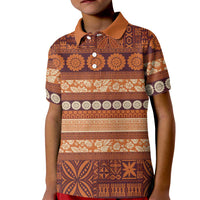 Fiji Marau na Kerisimasi Kid Polo Shirt Gold Tapa Masi Inspired Christmas LT9 Kid Gold - Polynesian Pride