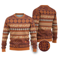 Fiji Marau na Kerisimasi Ugly Christmas Sweater Gold Tapa Masi Inspired Christmas - Polynesian Pride