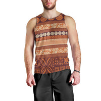 Fiji Marau na Kerisimasi Men Tank Top Gold Tapa Masi Inspired Christmas LT9 - Polynesian Pride