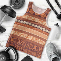 Fiji Marau na Kerisimasi Men Tank Top Gold Tapa Masi Inspired Christmas LT9 - Polynesian Pride