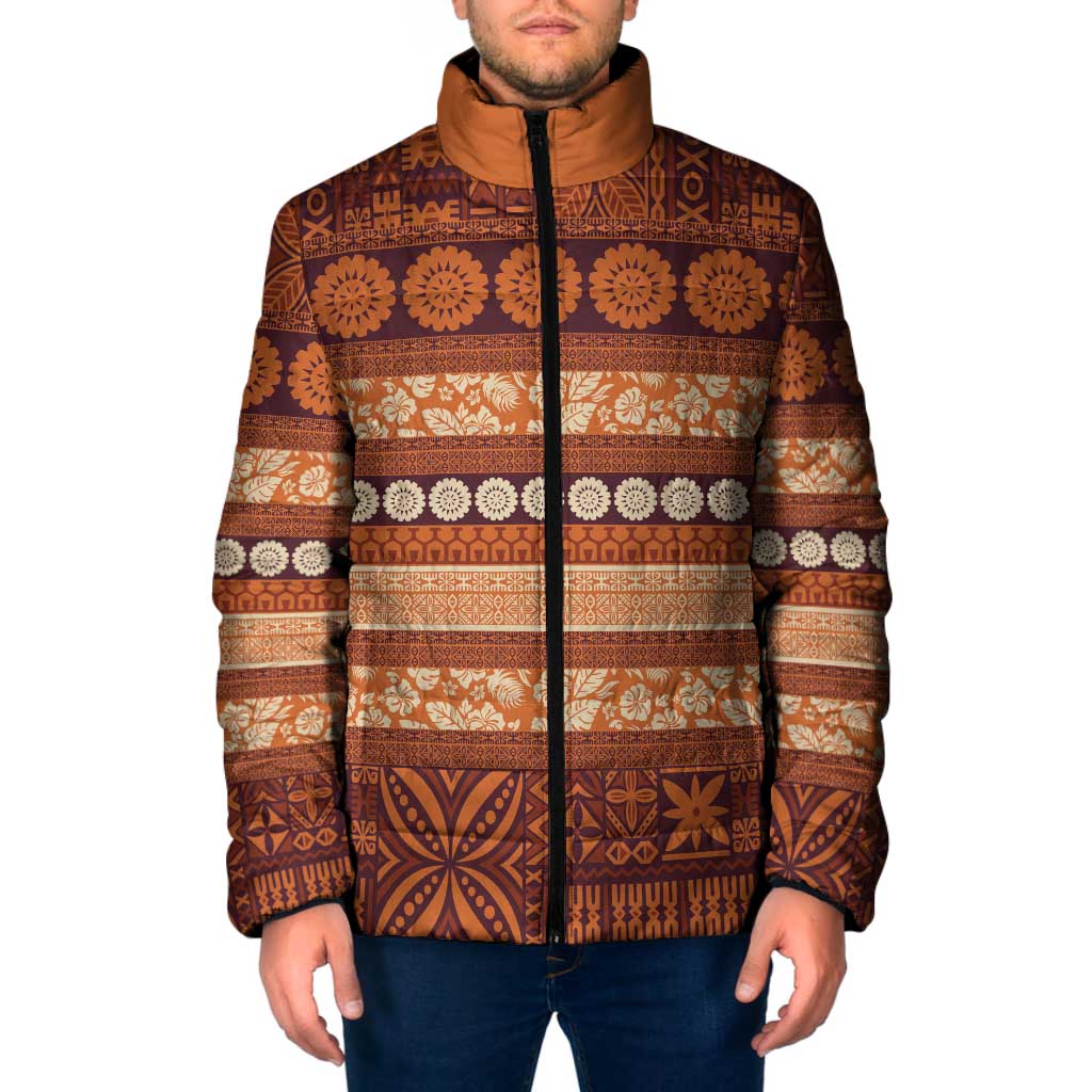Fiji Marau na Kerisimasi Padded Jacket Gold Tapa Masi Inspired Christmas LT9 Men Gold - Polynesian Pride