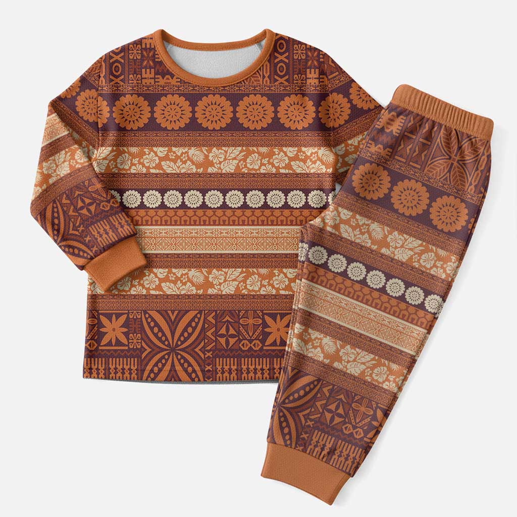 Fiji Marau na Kerisimasi Christmas Pajama Set Gold Tapa Masi Inspired Christmas LT9 Men Gold - Polynesian Pride
