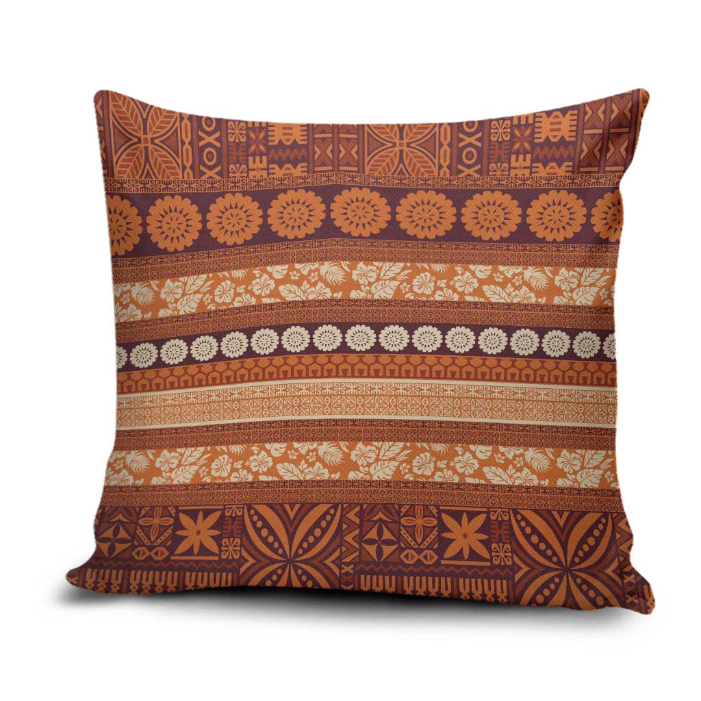 Fiji Marau na Kerisimasi Pillow Cover Gold Tapa Masi Inspired Christmas - Polynesian Pride