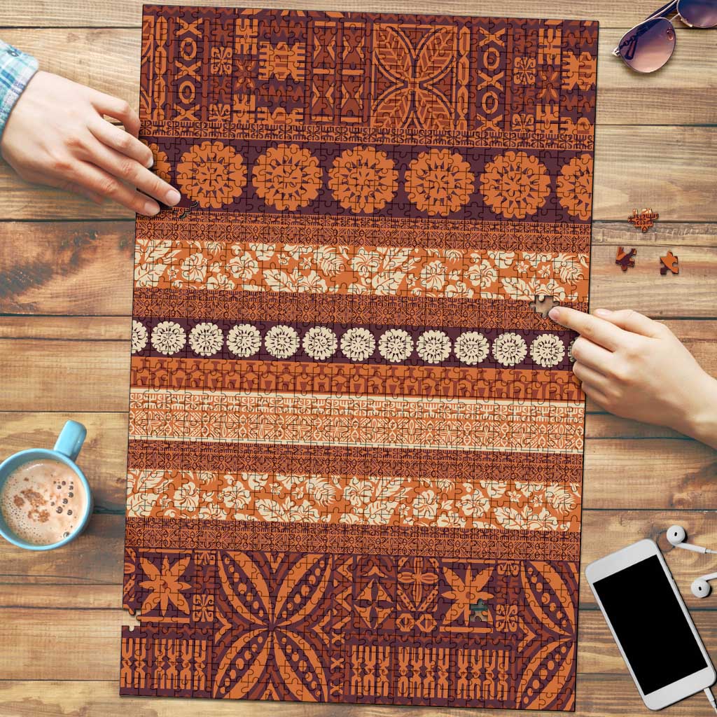 Fiji Marau na Kerisimasi Puzzle Gold Tapa Masi Inspired Christmas LT9 Gold - Polynesian Pride