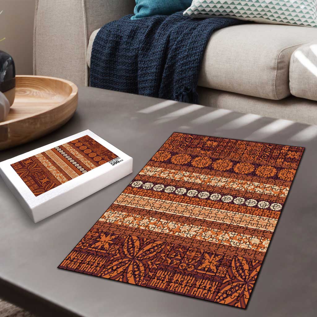 Fiji Marau na Kerisimasi Puzzle Gold Tapa Masi Inspired Christmas LT9 - Polynesian Pride