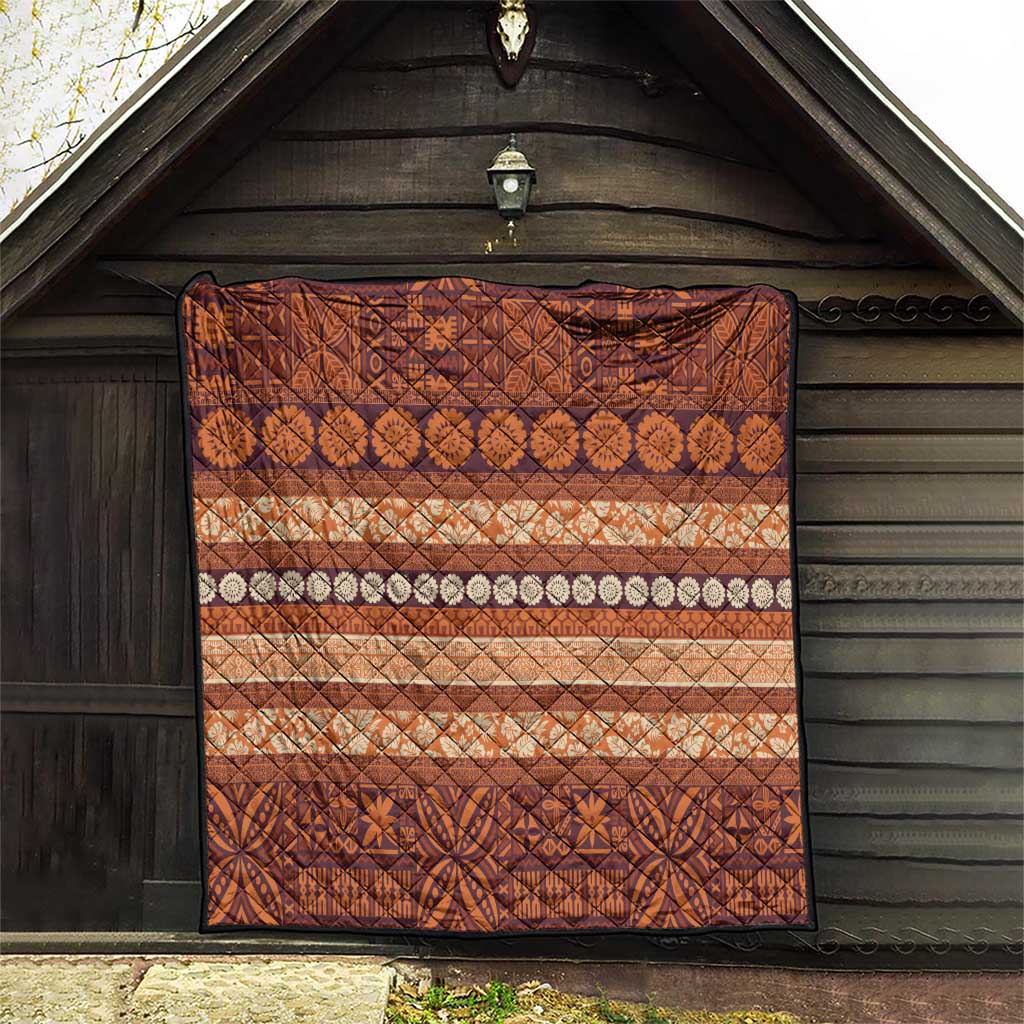 Fiji Marau na Kerisimasi Quilt Gold Tapa Masi Inspired Christmas - Polynesian Pride