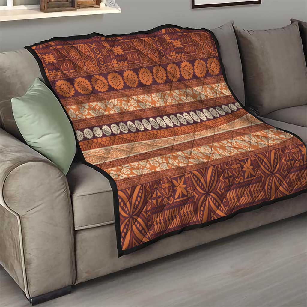 Fiji Marau na Kerisimasi Quilt Gold Tapa Masi Inspired Christmas - Polynesian Pride