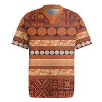 Fiji Marau na Kerisimasi Rugby Jersey Gold Tapa Masi Inspired Christmas - Polynesian Pride
