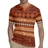 Fiji Marau na Kerisimasi Rugby Jersey Gold Tapa Masi Inspired Christmas - Polynesian Pride