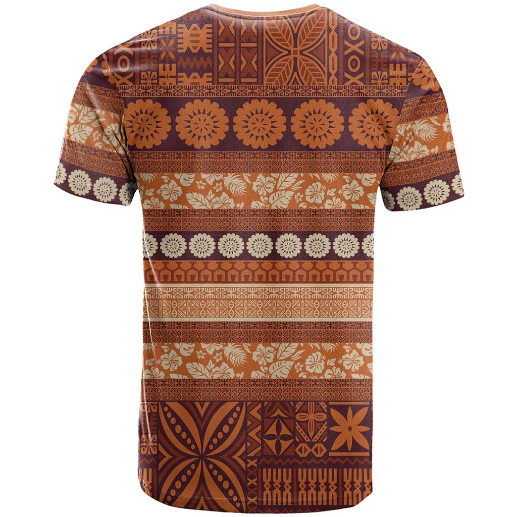 Fiji Marau na Kerisimasi T Shirt Gold Tapa Masi Inspired Christmas - Polynesian Pride