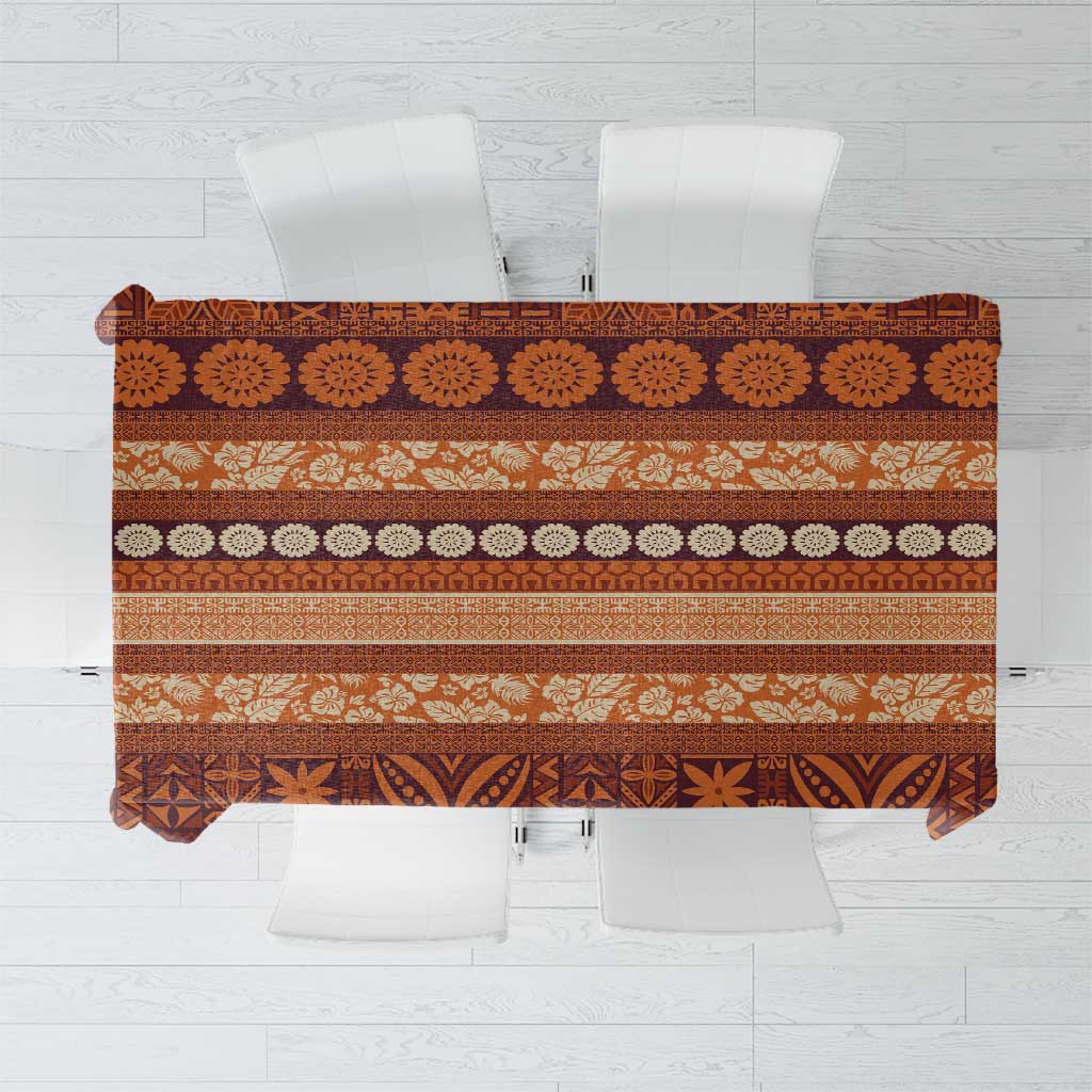 Fiji Marau na Kerisimasi Tablecloth Gold Tapa Masi Inspired Christmas LT9 Gold - Polynesian Pride