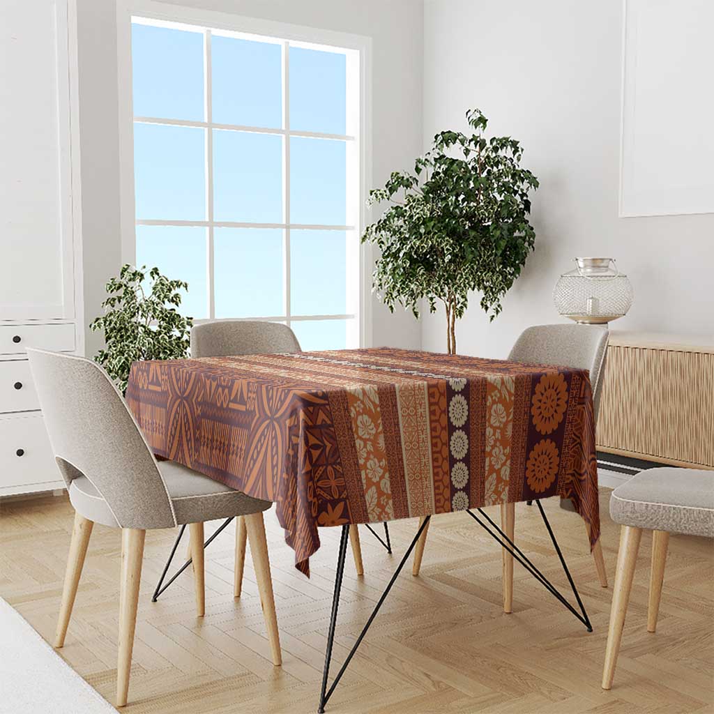 Fiji Marau na Kerisimasi Tablecloth Gold Tapa Masi Inspired Christmas LT9 - Polynesian Pride