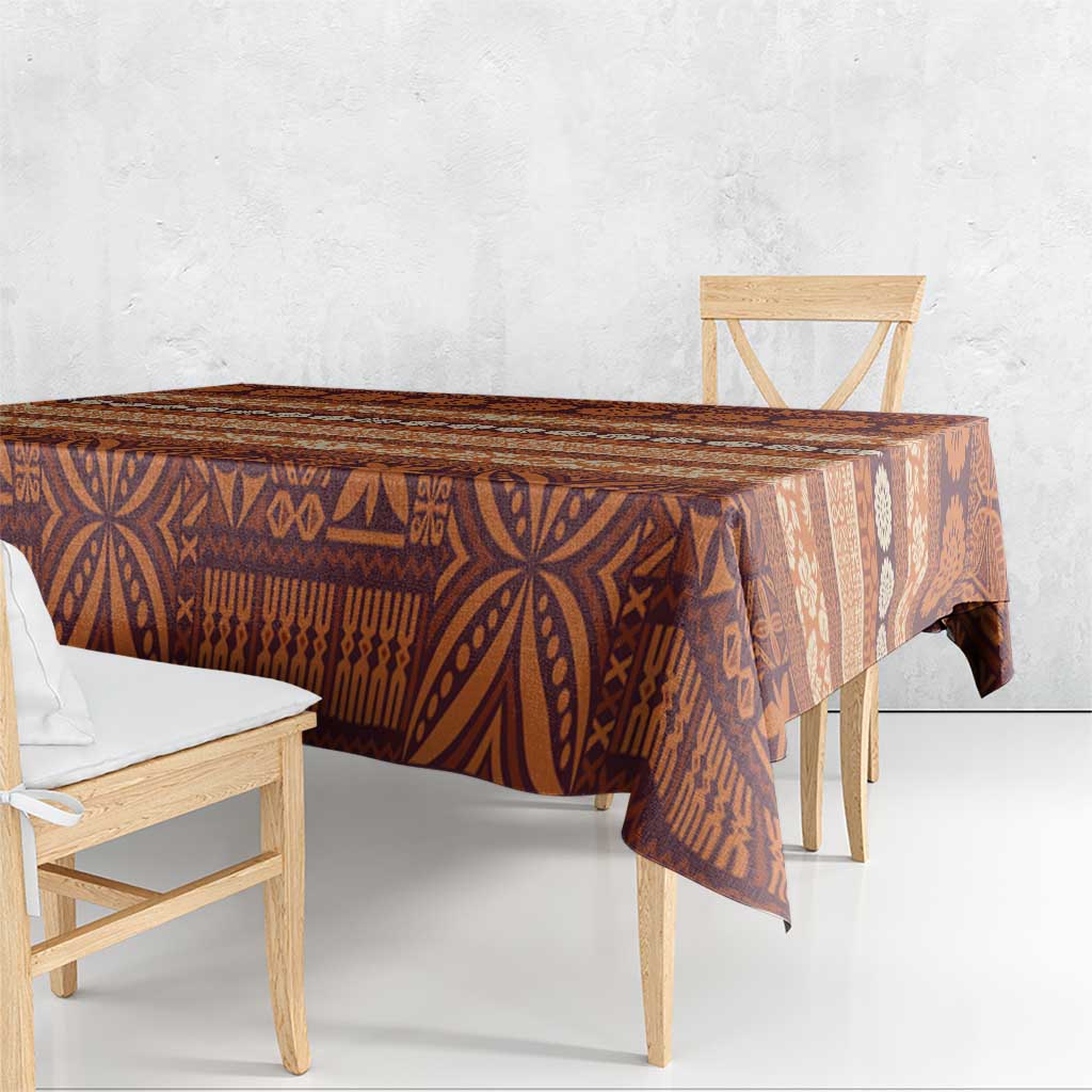 Fiji Marau na Kerisimasi Tablecloth Gold Tapa Masi Inspired Christmas LT9 - Polynesian Pride