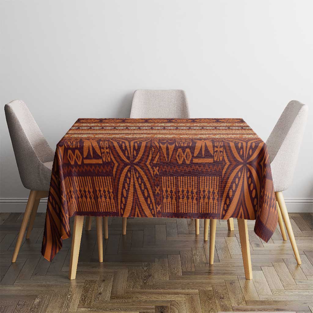 Fiji Marau na Kerisimasi Tablecloth Gold Tapa Masi Inspired Christmas LT9 - Polynesian Pride