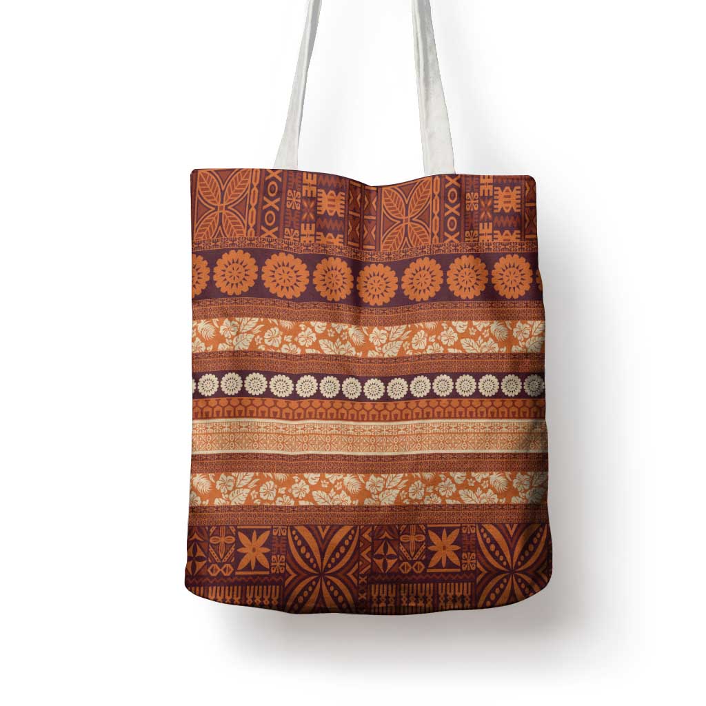 Fiji Marau na Kerisimasi Tote Bag Gold Tapa Masi Inspired Christmas - Polynesian Pride